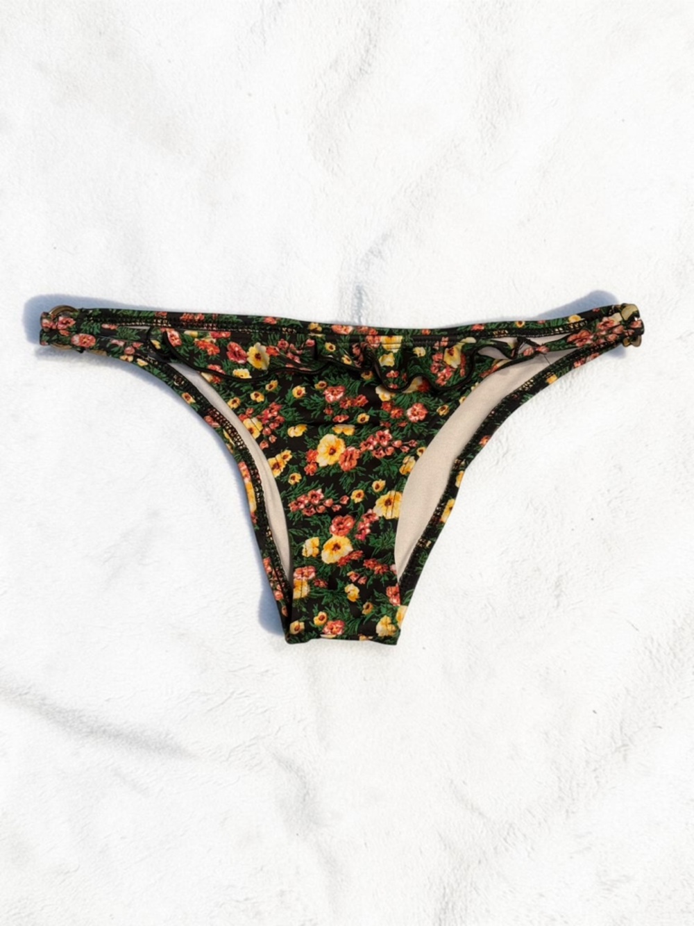 Vintage Y2K 2000’s Guess Floral Low Rise Bikini Bottoms in Green, Yellow, Pink